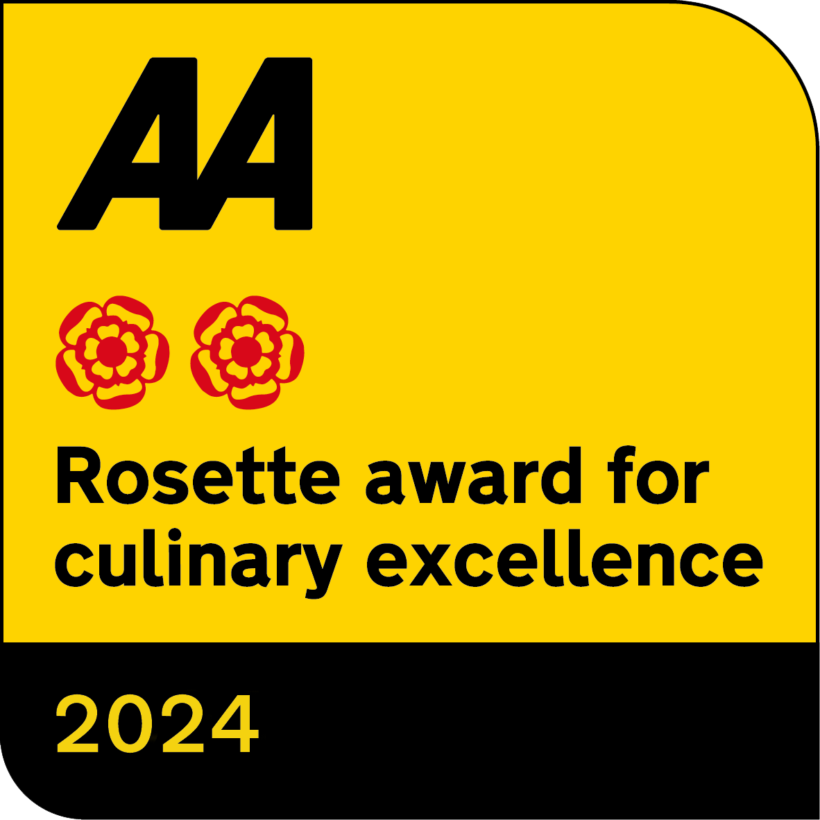 Rosette award for culinary excellence in 2024 by AA