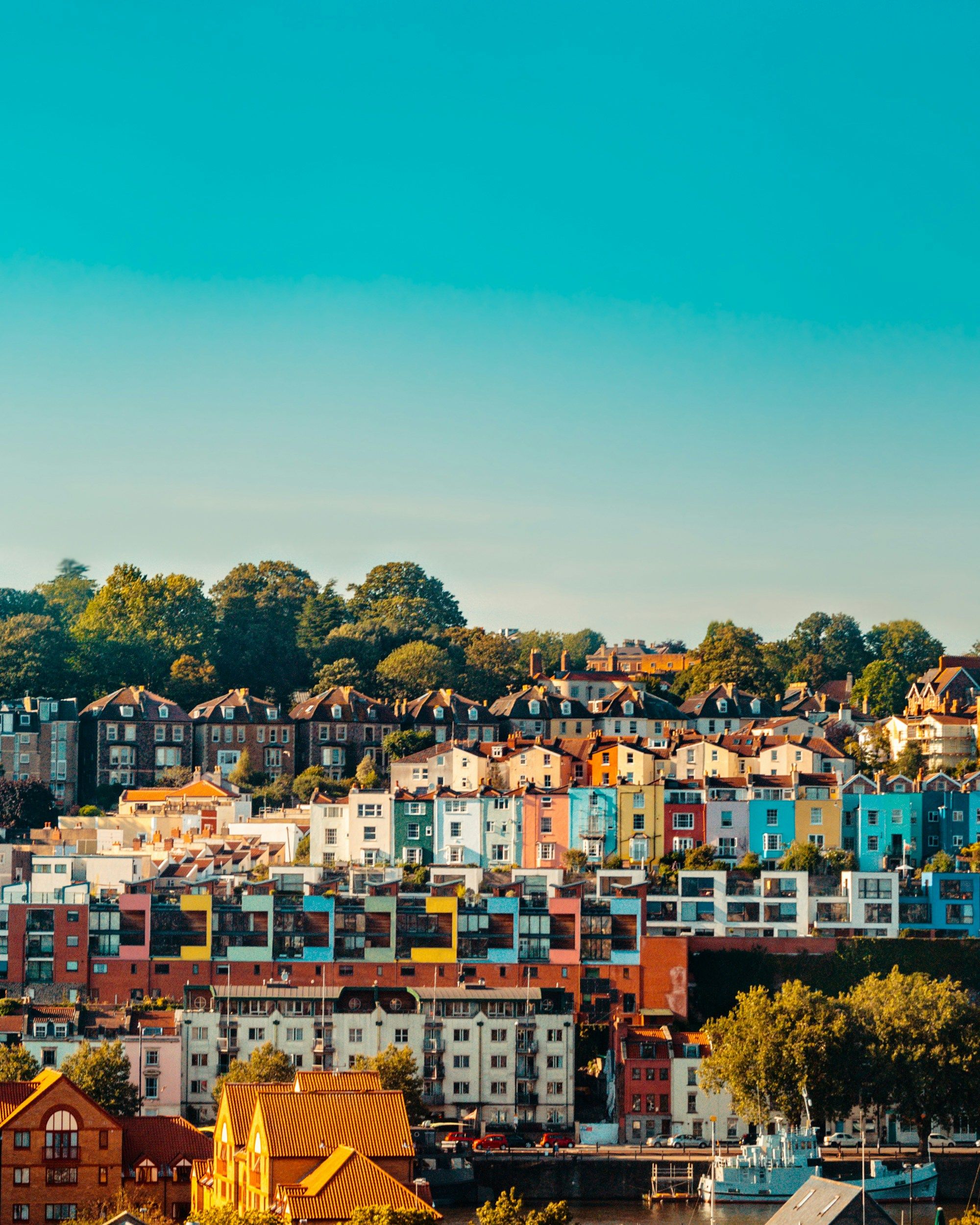 Coloured houses in Bristol