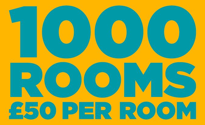 1000 rooms £50 per room